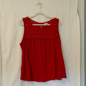 Max Studio Orange/Red Sleeveless Blouse